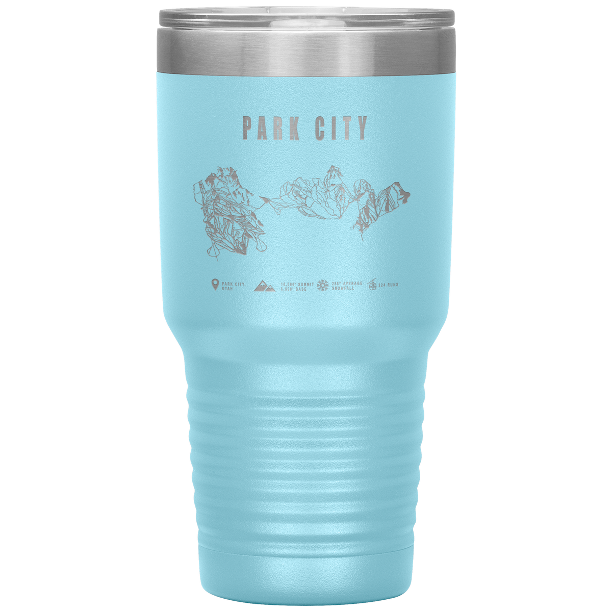 Park city,Utah Ski Trail Map 30oz Tumbler - Powderaddicts