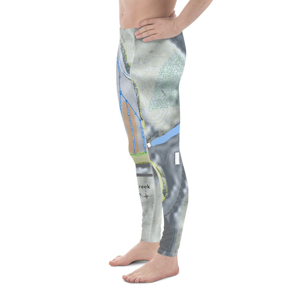 Snow Creek, Missouri Ski Trail Map Men's Base Layer Bottom - Powderaddicts