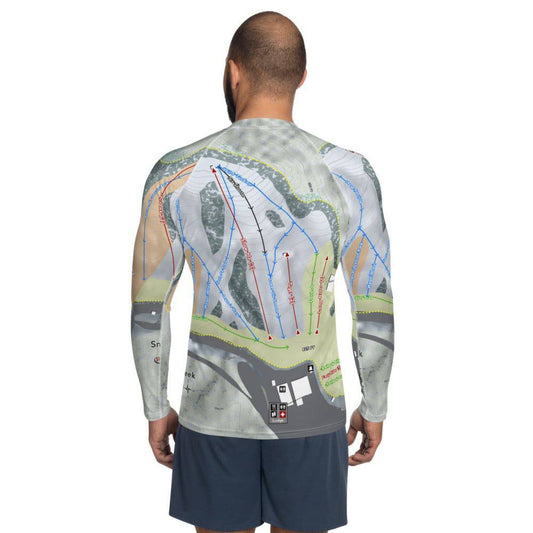 Snow Creek, Missouri Ski Trail Map Men's Base Layer Top - Powderaddicts