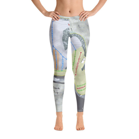 Snow Creek, Missouri Ski Trail Map Women's Base Layer Bottom - Powderaddicts