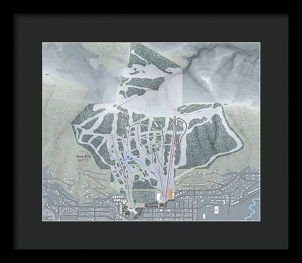 Snow King Ski Trail Map - Framed Print - Powderaddicts