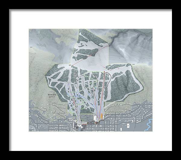 Snow King Ski Trail Map - Framed Print - Powderaddicts