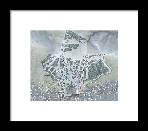 Snow King Ski Trail Map - Framed Print - Powderaddicts