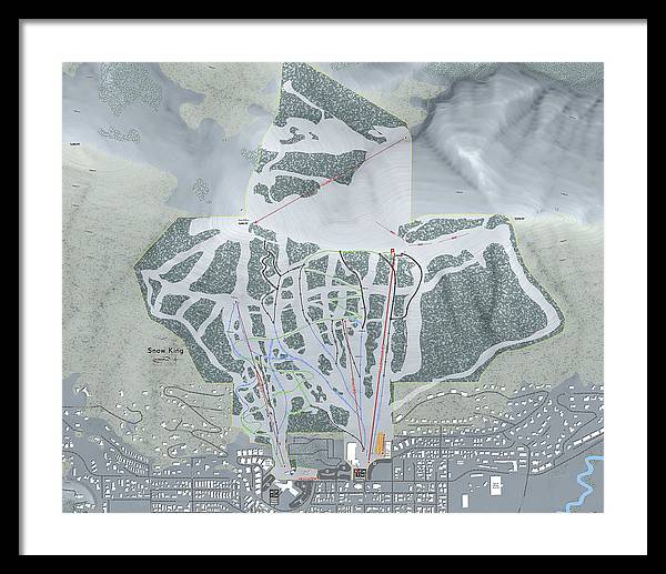 Snow King Ski Trail Map - Framed Print - Powderaddicts