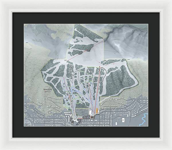 Snow King Ski Trail Map - Framed Print - Powderaddicts