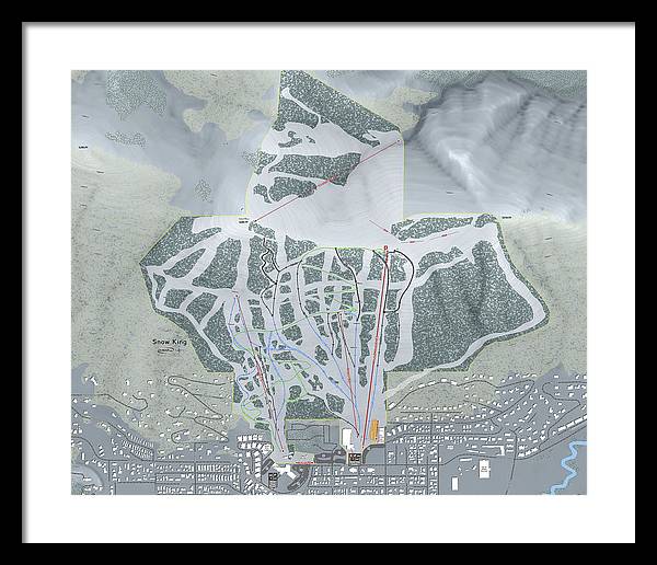 Snow King Ski Trail Map - Framed Print - Powderaddicts