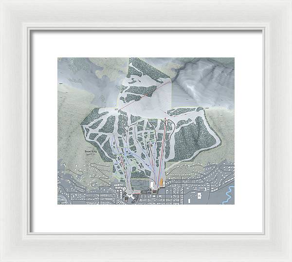 Snow King Ski Trail Map - Framed Print - Powderaddicts