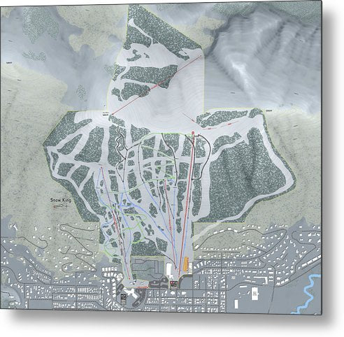 Snow King Ski Trail Map - Metal Print - Powderaddicts