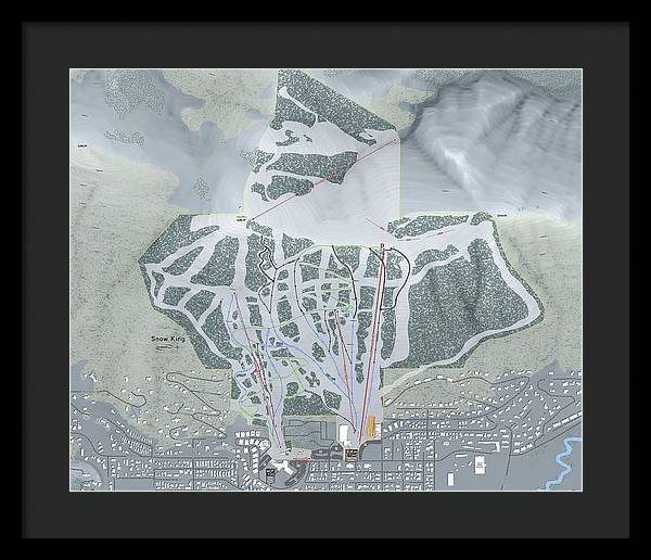 Snow King Ski Trail Map - Framed Print - Powderaddicts