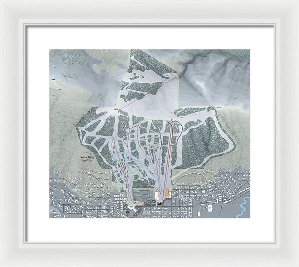 Snow King Ski Trail Map - Framed Print - Powderaddicts