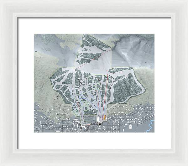 Snow King Ski Trail Map - Framed Print - Powderaddicts