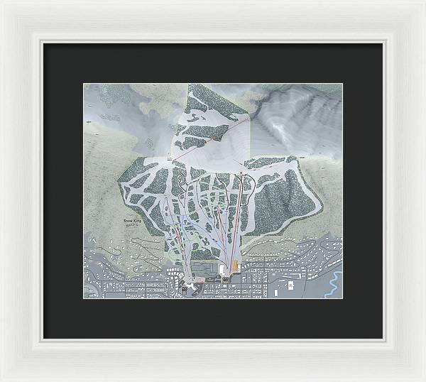Snow King Ski Trail Map - Framed Print - Powderaddicts