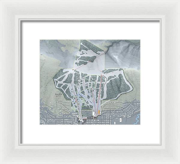 Snow King Ski Trail Map - Framed Print - Powderaddicts