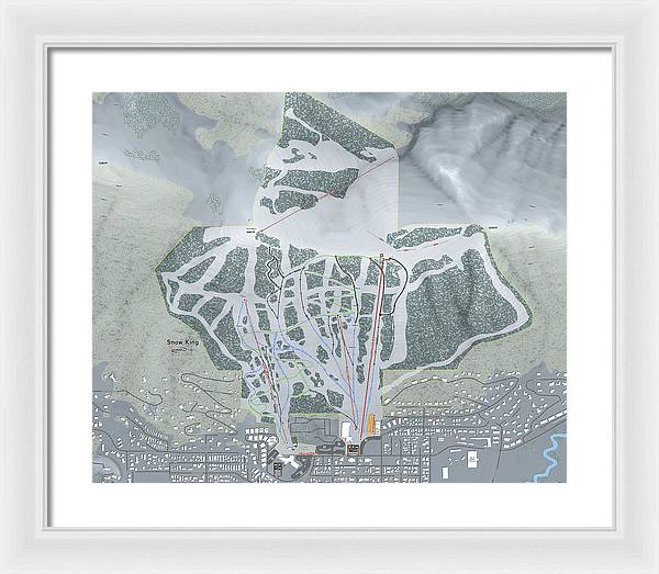 Snow King Ski Trail Map - Framed Print - Powderaddicts