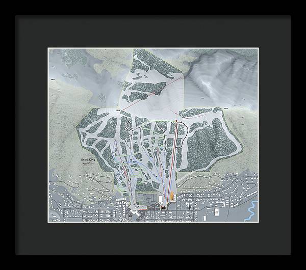 Snow King Ski Trail Map - Framed Print - Powderaddicts