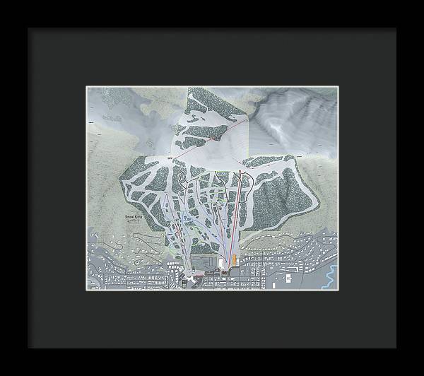 Snow King Ski Trail Map - Framed Print - Powderaddicts
