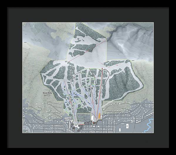 Snow King Ski Trail Map - Framed Print - Powderaddicts