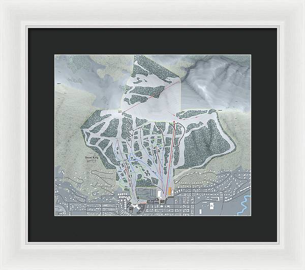 Snow King Ski Trail Map - Framed Print - Powderaddicts