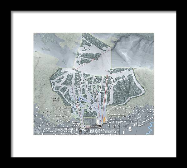 Snow King Ski Trail Map - Framed Print - Powderaddicts