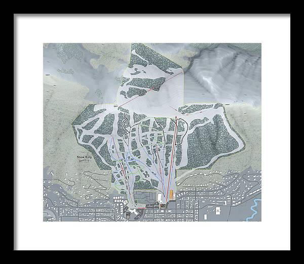 Snow King Ski Trail Map - Framed Print - Powderaddicts