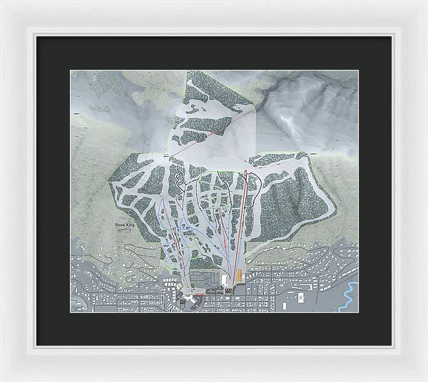Snow King Ski Trail Map - Framed Print - Powderaddicts