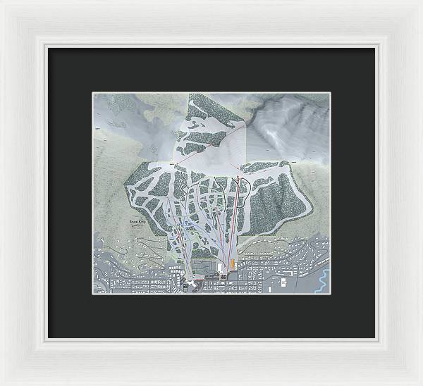 Snow King Ski Trail Map - Framed Print - Powderaddicts