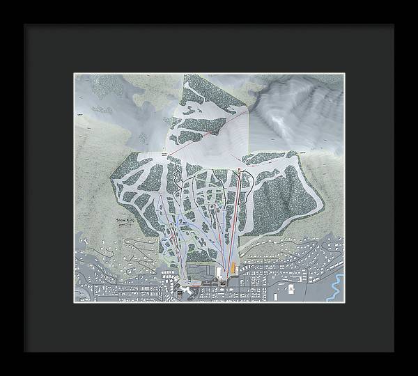 Snow King Ski Trail Map - Framed Print - Powderaddicts