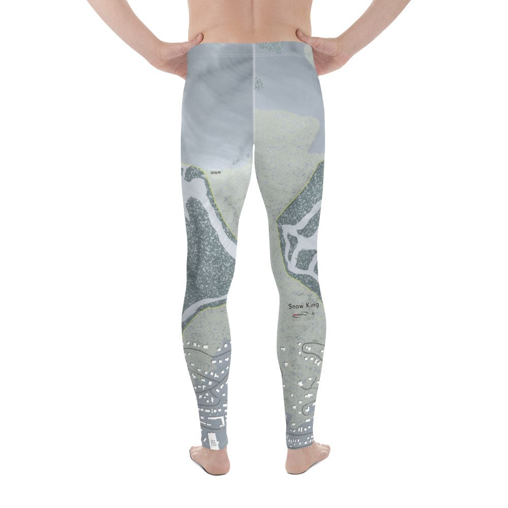 Snow King, Wyoming Ski Trail Map Men's Base Layer Bottom - Powderaddicts