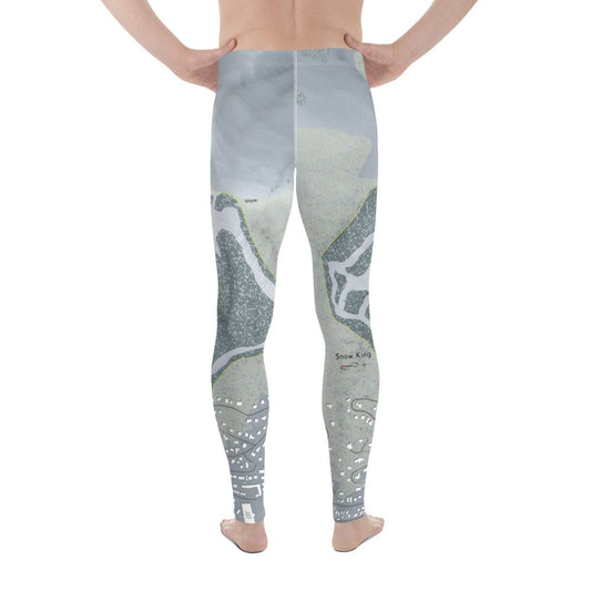 Snow King, Wyoming Ski Trail Map Men's Base Layer Bottom - Powderaddicts
