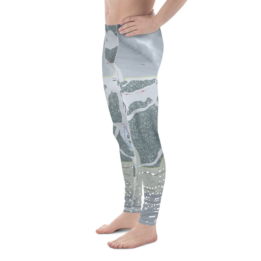 Snow King, Wyoming Ski Trail Map Men's Base Layer Bottom - Powderaddicts