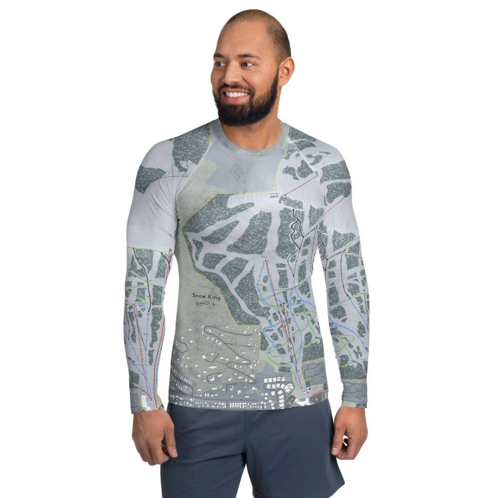 Snow King, Wyoming Ski Trail Map Men's Base Layer Top