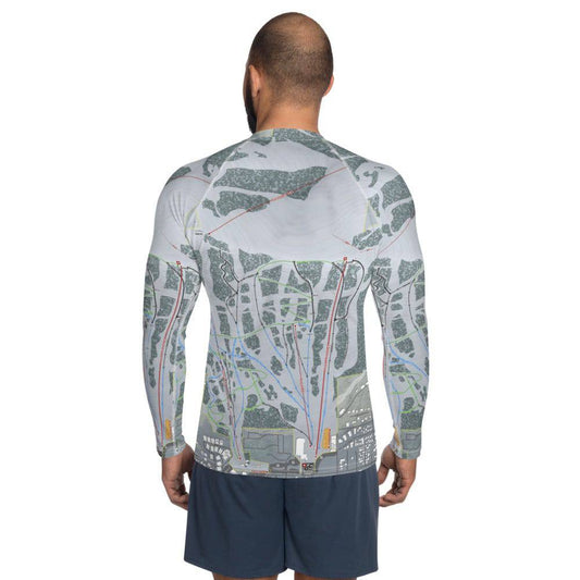 Snow King, Wyoming Ski Trail Map Men's Base Layer Top - Powderaddicts