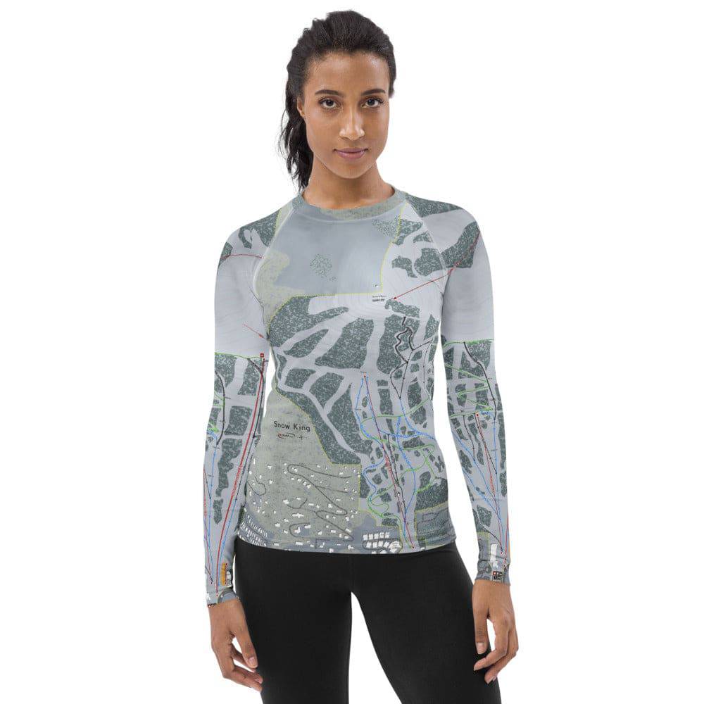 Snow King, Wyoming Ski Trail Map Women's Base Layer Top