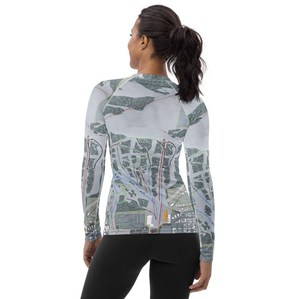Snow King, Wyoming Ski Trail Map Women's Base Layer Top - Powderaddicts