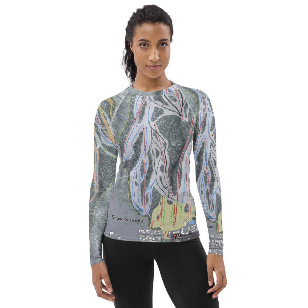 Snow Summit, California Ski Trail Map Women's Base Layers