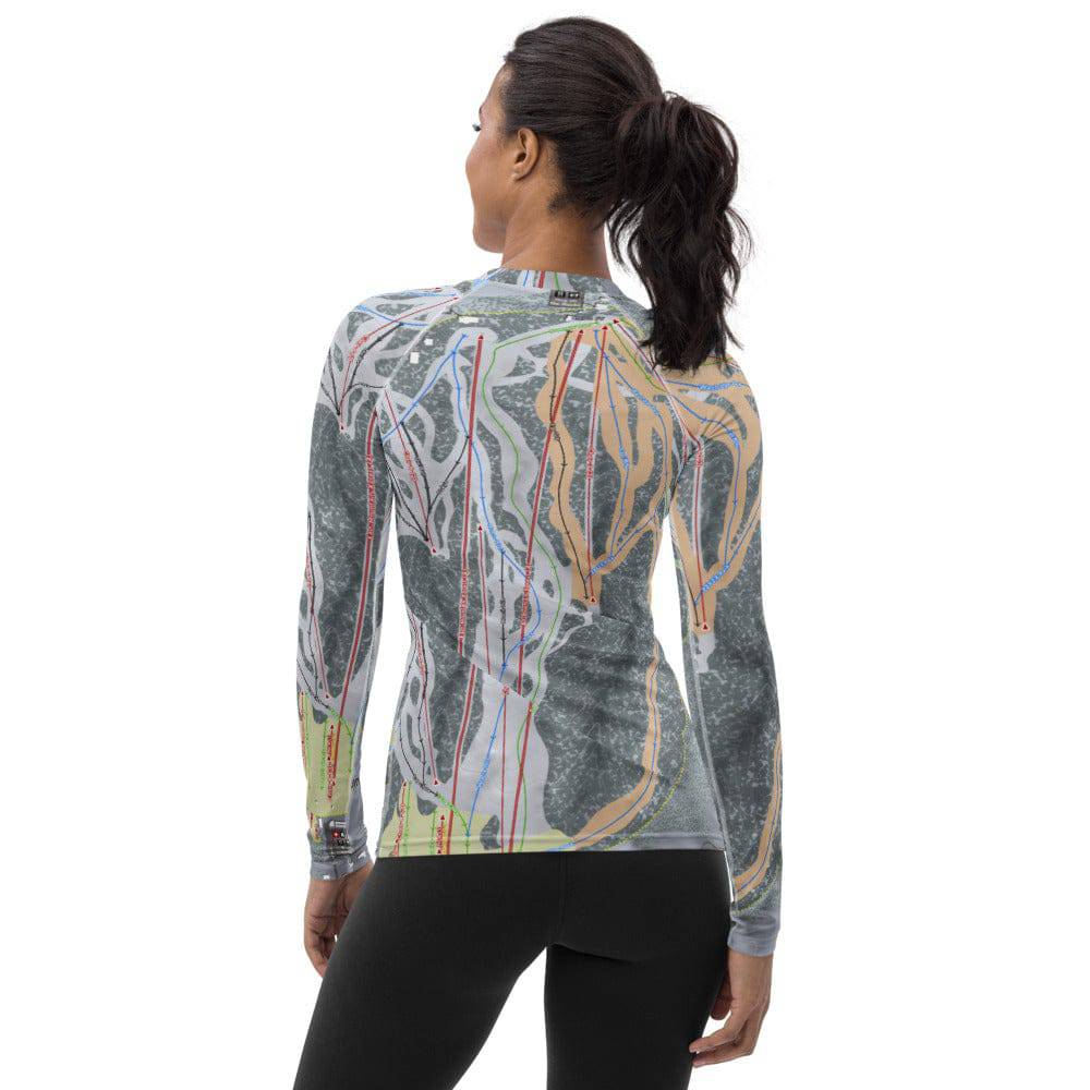 Snow Summit, California Ski Trail Map Women's Base Layer Top - Powderaddicts