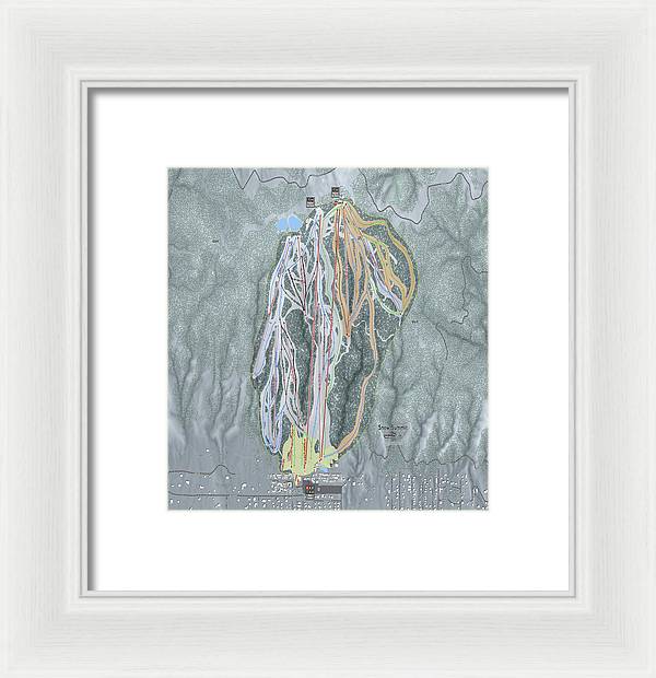 Snow Summit Ski Trail Map - Framed Print - Powderaddicts