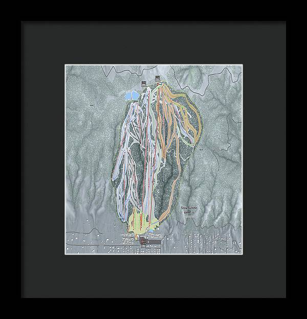 Snow Summit Ski Trail Map - Framed Print - Powderaddicts