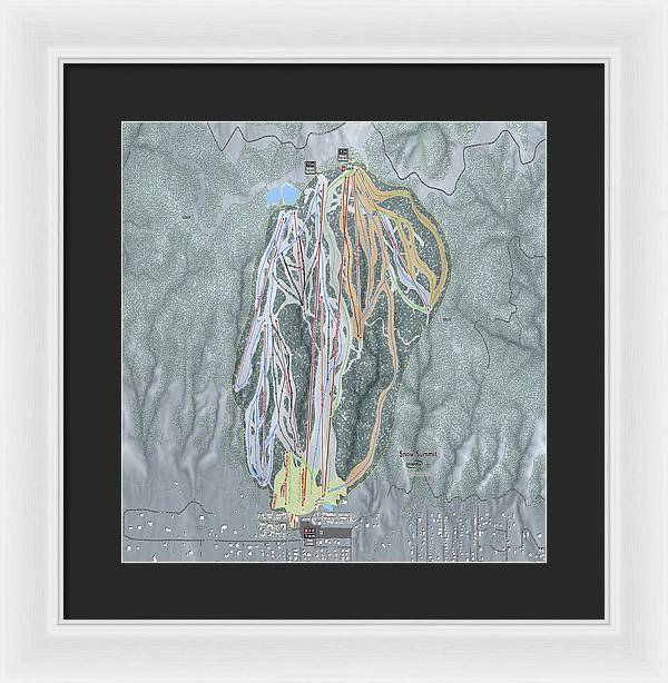 Snow Summit Ski Trail Map - Framed Print - Powderaddicts