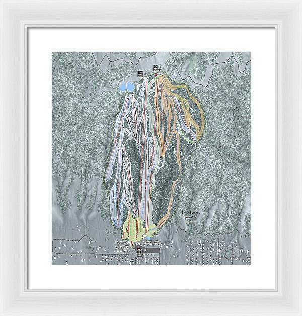 Snow Summit Ski Trail Map - Framed Print - Powderaddicts