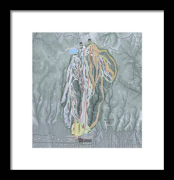 Snow Summit Ski Trail Map - Framed Print - Powderaddicts