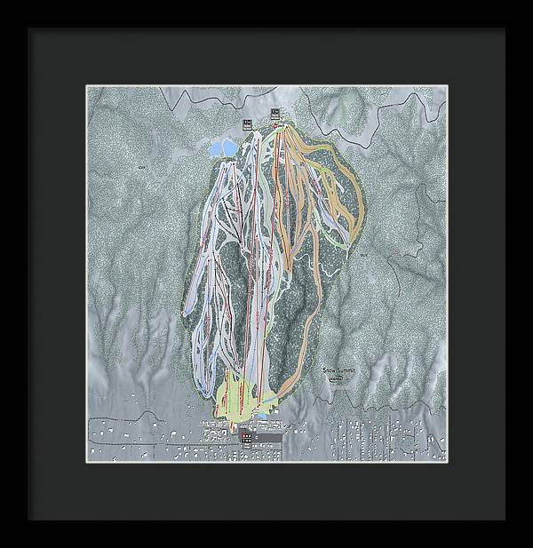Snow Summit Ski Trail Map - Framed Print - Powderaddicts