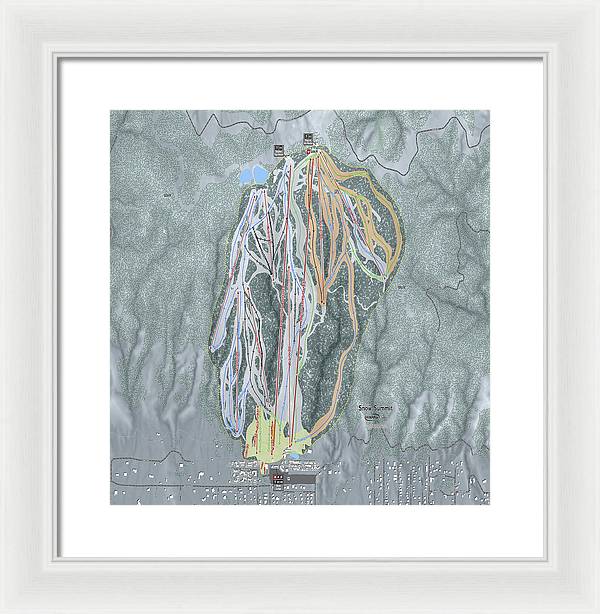 Snow Summit Ski Trail Map - Framed Print - Powderaddicts