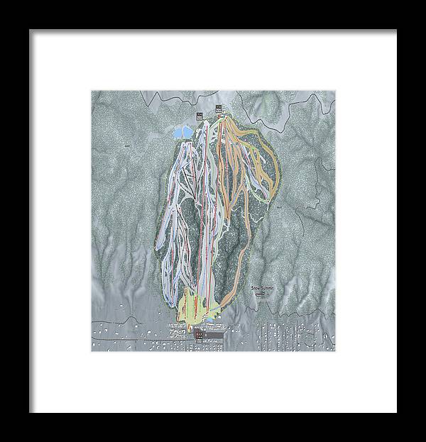 Snow Summit Ski Trail Map - Framed Print - Powderaddicts