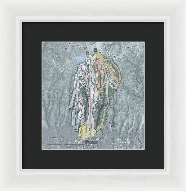 Snow Summit Ski Trail Map - Framed Print - Powderaddicts