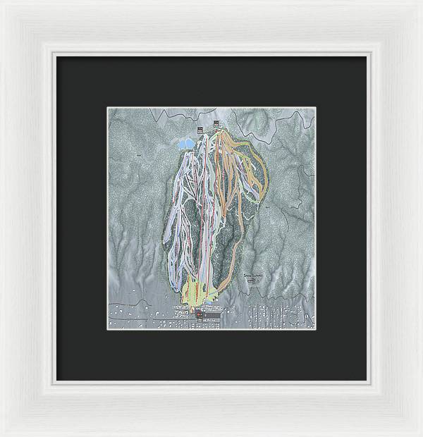 Snow Summit Ski Trail Map - Framed Print - Powderaddicts