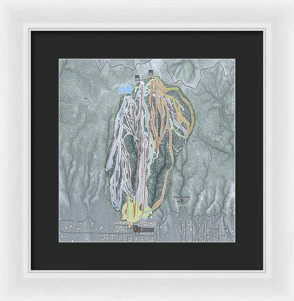 Snow Summit Ski Trail Map - Framed Print - Powderaddicts