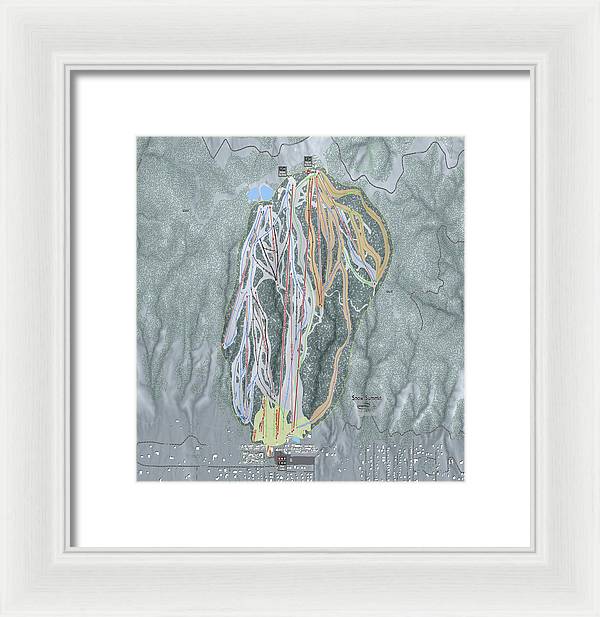 Snow Summit Ski Trail Map - Framed Print - Powderaddicts