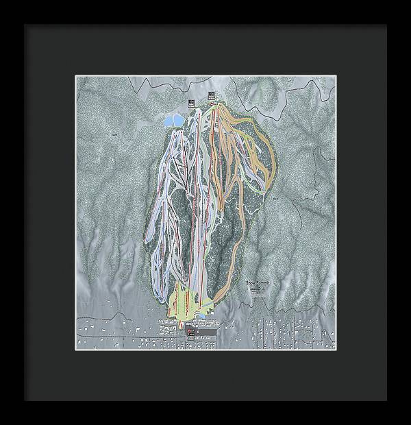 Snow Summit Ski Trail Map - Framed Print - Powderaddicts