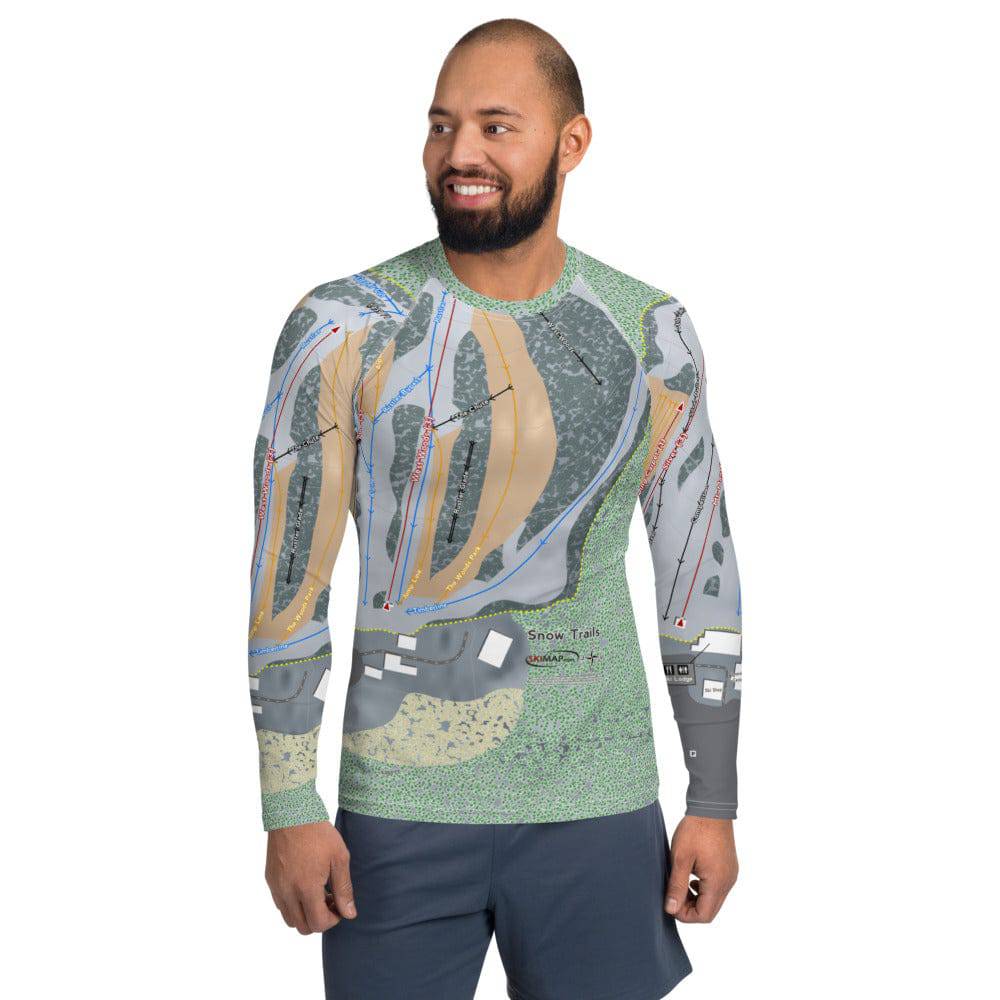 Snow Trails, Ohio Ski Trail Map Men&#39;s Base Layer Top - Powderaddicts